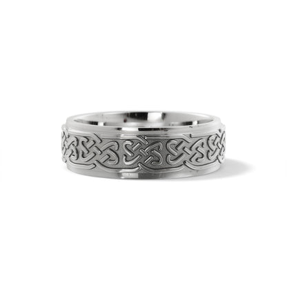 Celtic Love Knot Wedding Ring in 14k White Gold