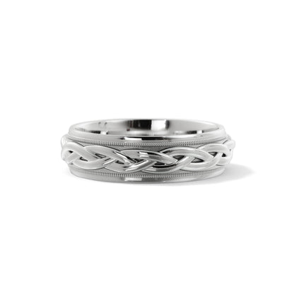 Braided Wedding Ring in 14k White Gold