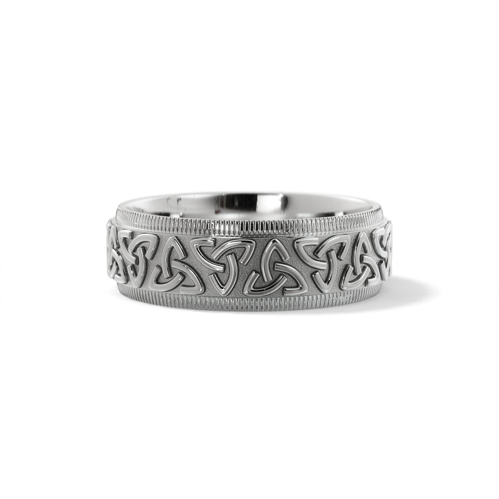 Celtic Wedding Ring in 18k White Gold