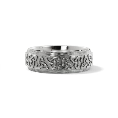 Celtic Wedding Ring in 18k White Gold