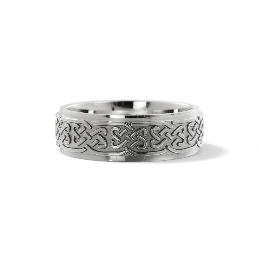 Celtic Love Knot Wedding Ring in 10k White Gold