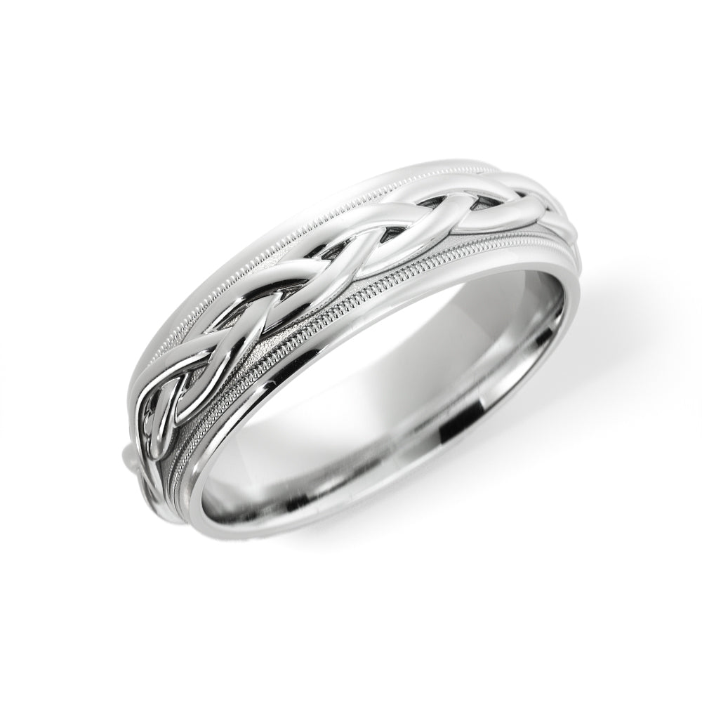 Braided Wedding Ring in 18k White Gold