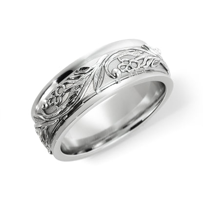 Tree Branch Wedding Ring in 14k White Gold