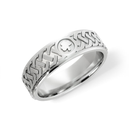 Irish Knot Celtic Wedding Ring in 14k White Gold