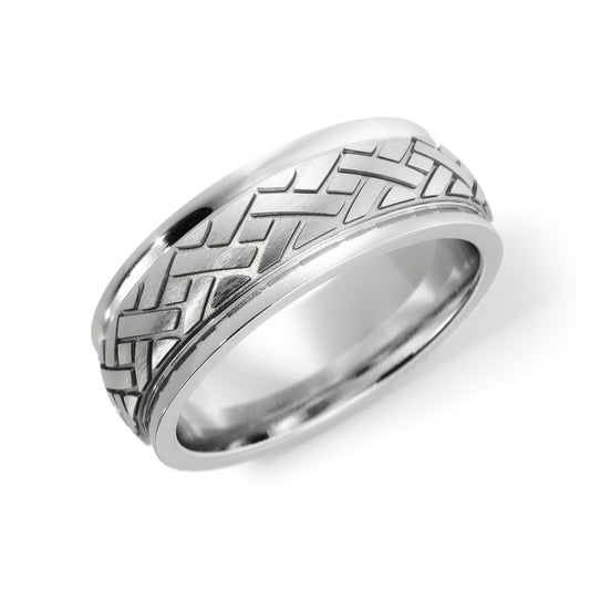 X-Tern Wedding Ring in 10k White Gold