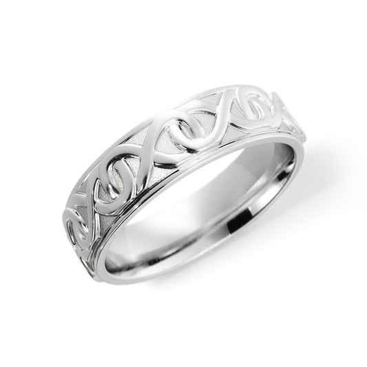 Infinity Wedding Ring in 10k White Gold