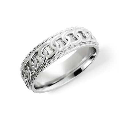 Chain Link Wedding Ring in Platinum