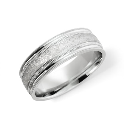 Scattered Satin Wedding Ring in Platinum