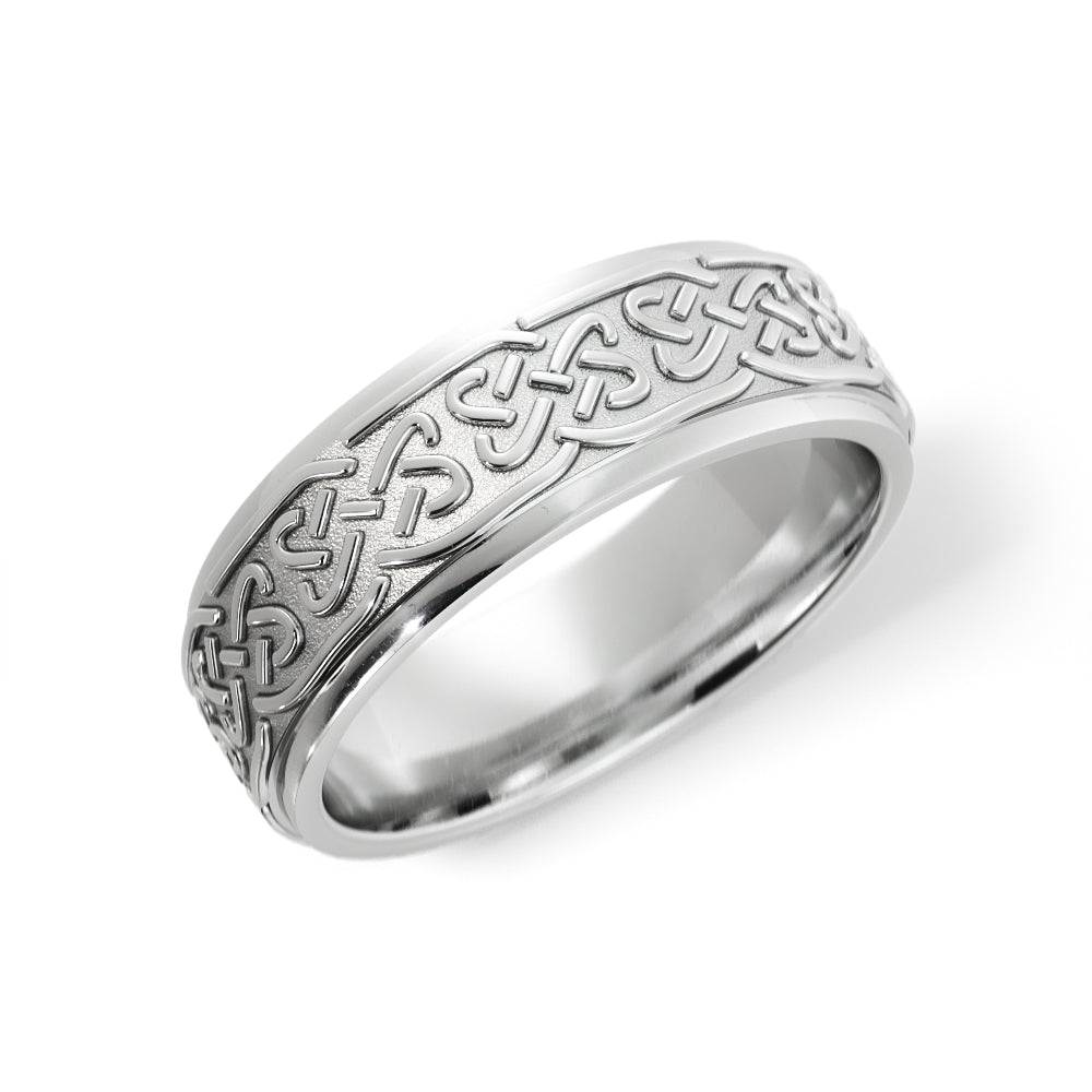 Celtic Love Knot Wedding Ring in 14k White Gold