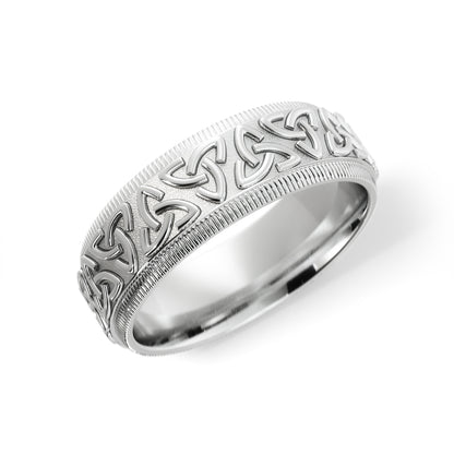 Celtic Wedding Ring in 14k White Gold