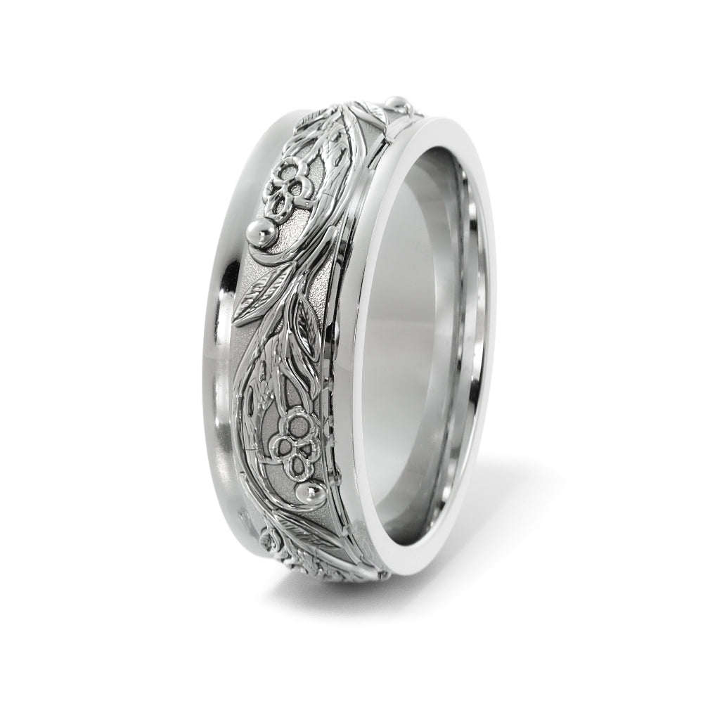 Tree Branch Wedding Ring in 10k White Gold