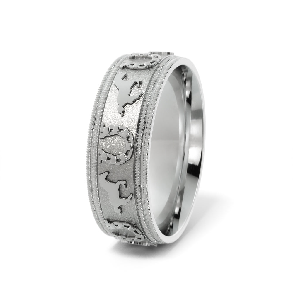 Horseshoe Wedding Band in 14k White Gold