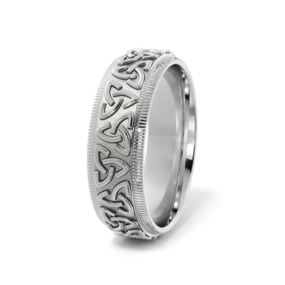 Celtic Wedding Ring in 18k White Gold