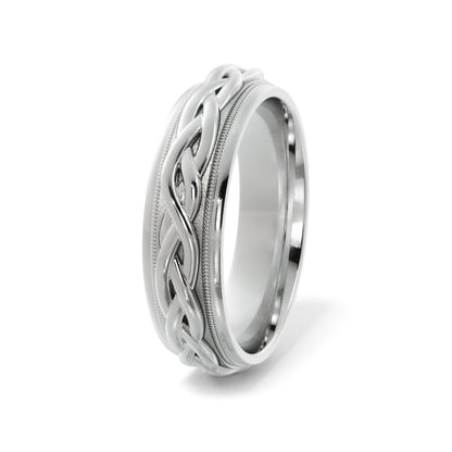 Braided Wedding Ring in 18k White Gold