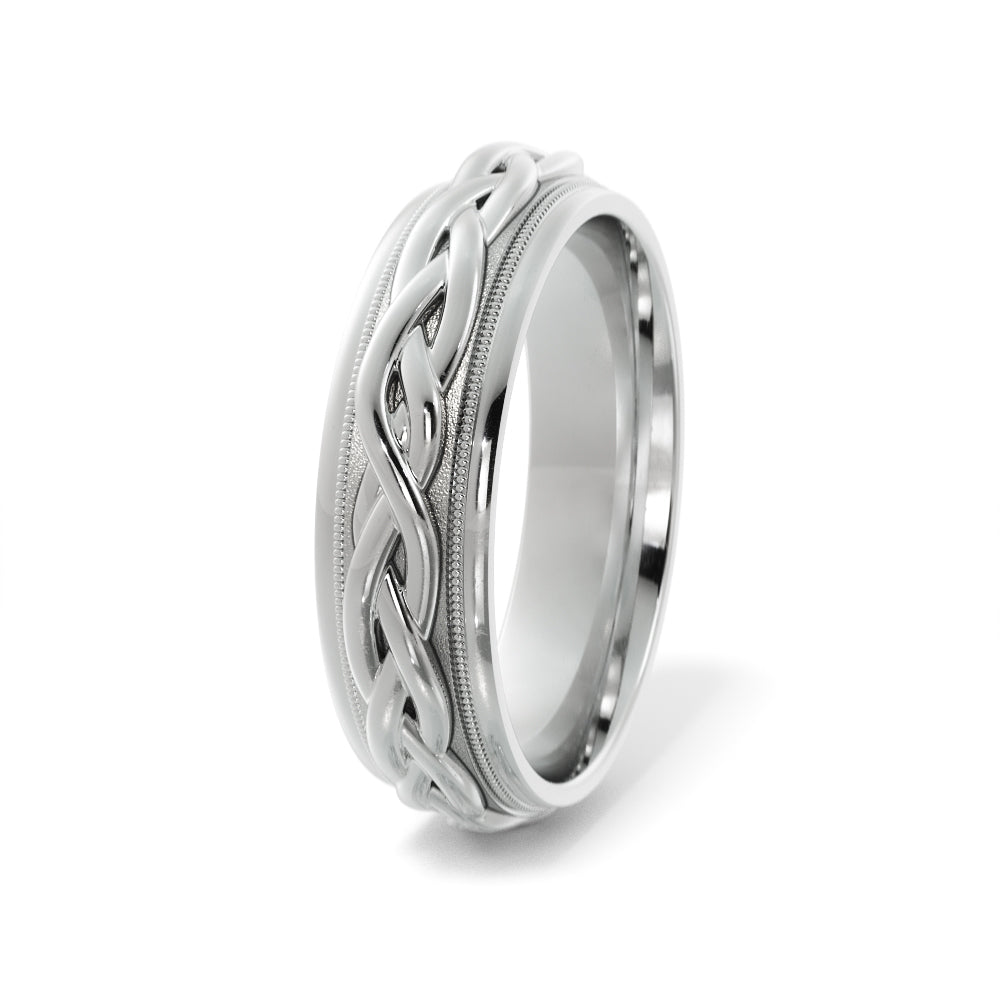 Braided Wedding Ring in 14k White Gold