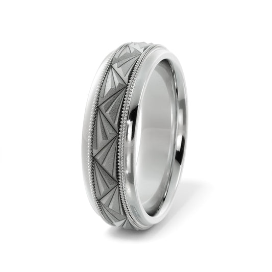 Triangular Top Design Wedding Ring in Platinum