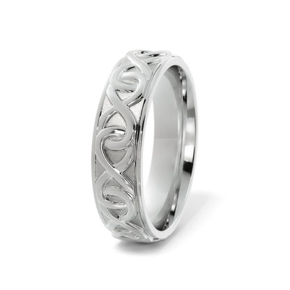 Infinity Wedding Ring in 10k White Gold