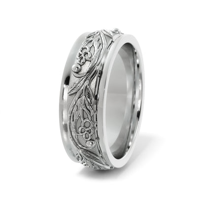 Tree Branch Wedding Ring in 14k White Gold