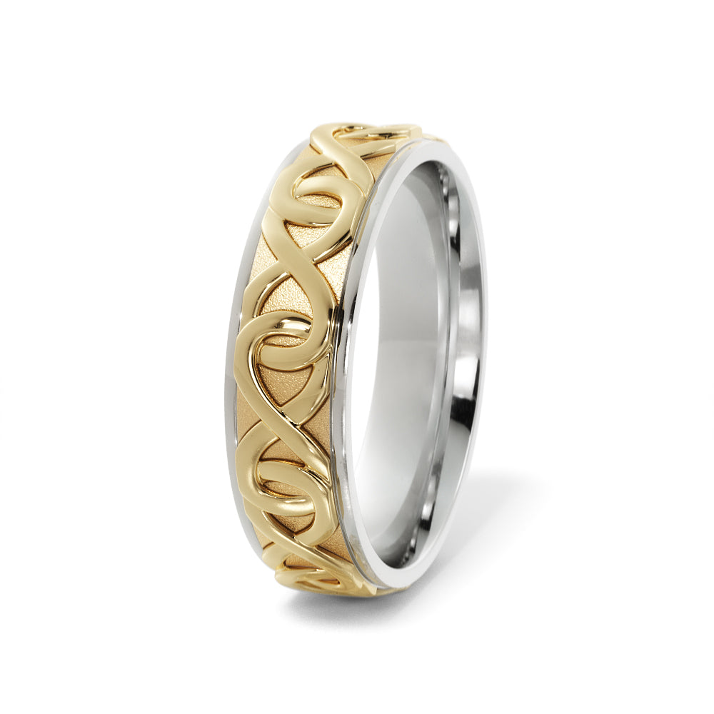 Infinity Wedding Ring in 10k White/Yellow Gold