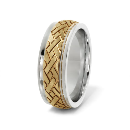 X-Tern Wedding Ring in 14k White/Yellow Gold