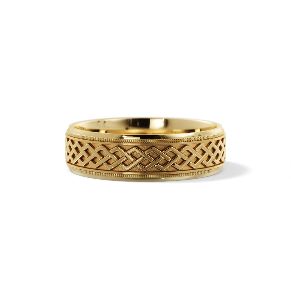 Dara Knot Celtic Wedding Ring in 10k Yellow Gold