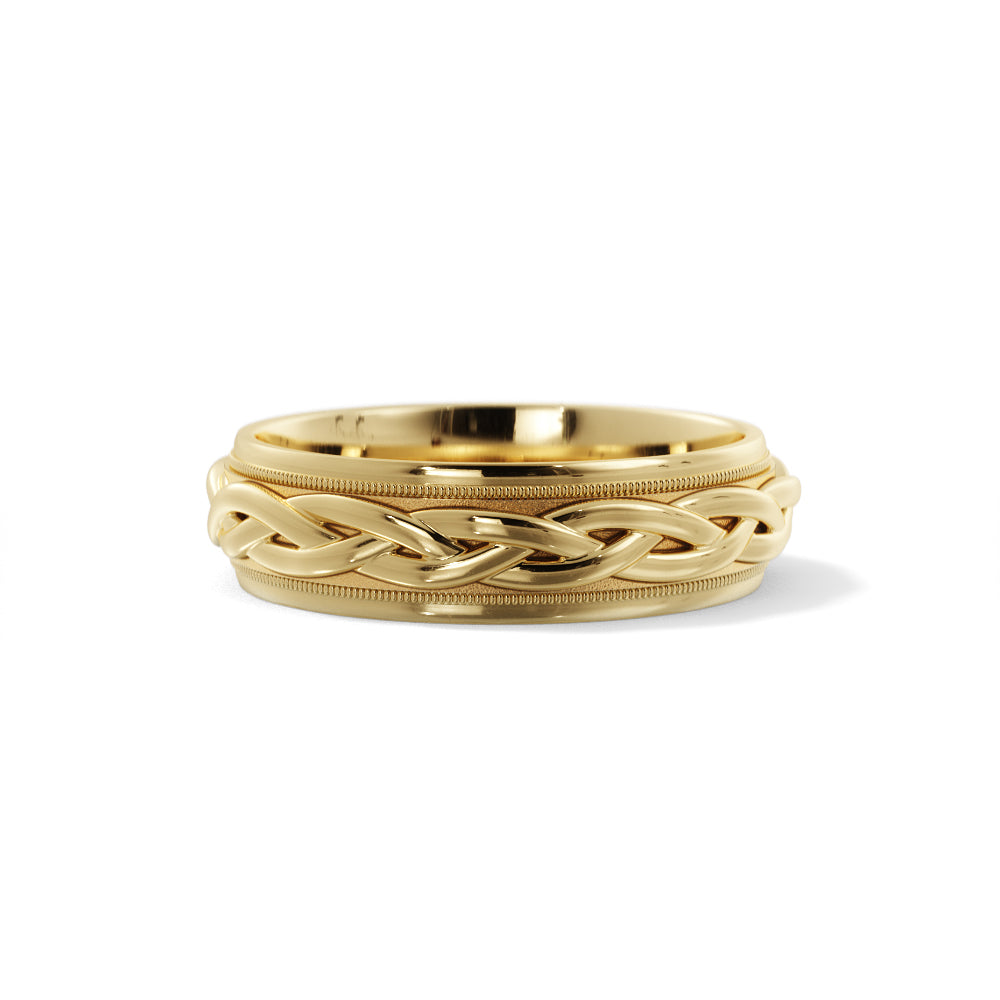 Braided Wedding Ring in 14k Yellow Gold