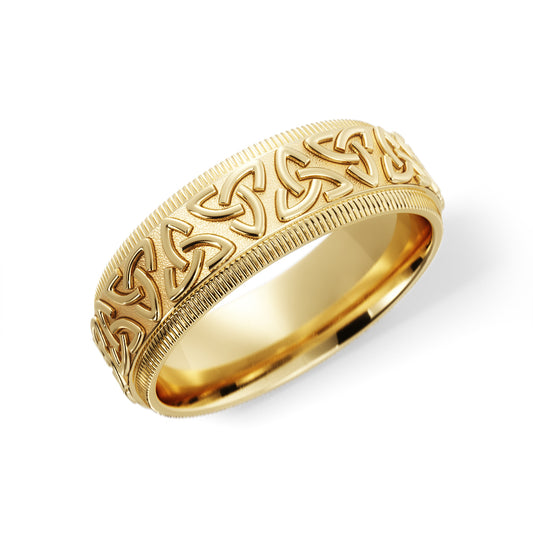 Celtic Wedding Ring in 18k Yellow Gold