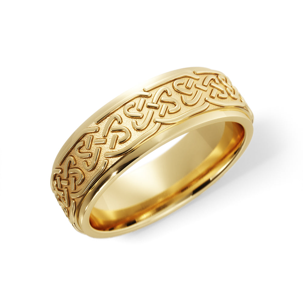 Celtic Love Knot Wedding Ring in 14k Yellow Gold