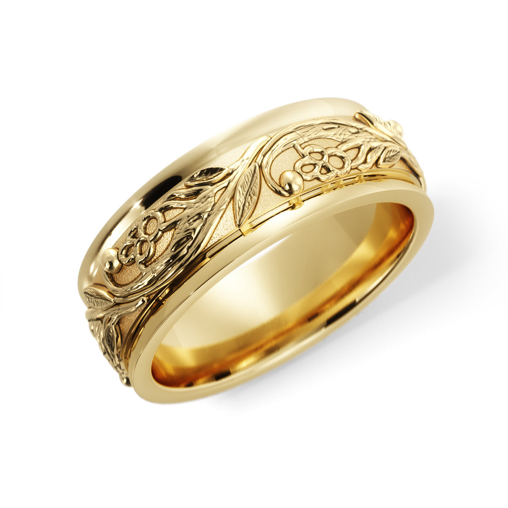 Tree Branch Wedding Ring in 18k Yellow Gold