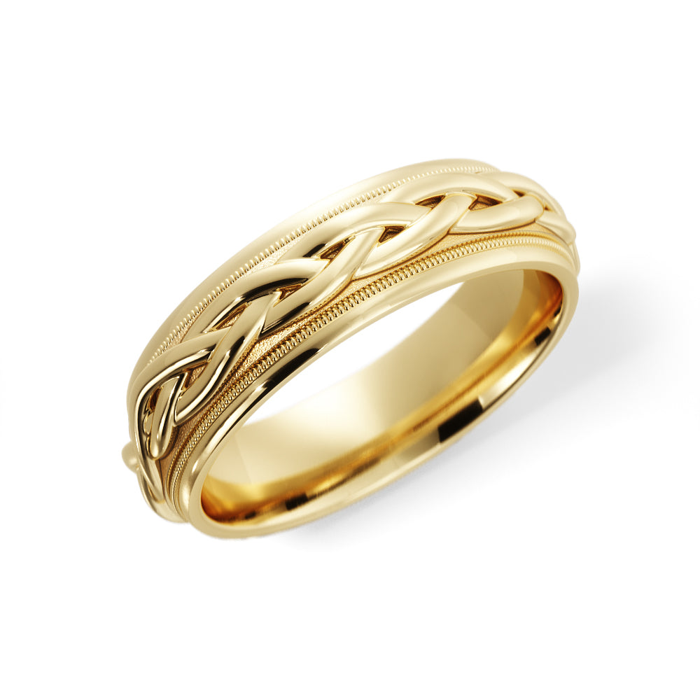 Braided Wedding Ring in 10k Yellow Gold