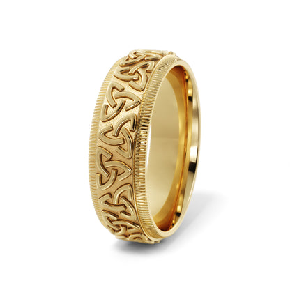 Celtic Wedding Ring in 14k Yellow Gold