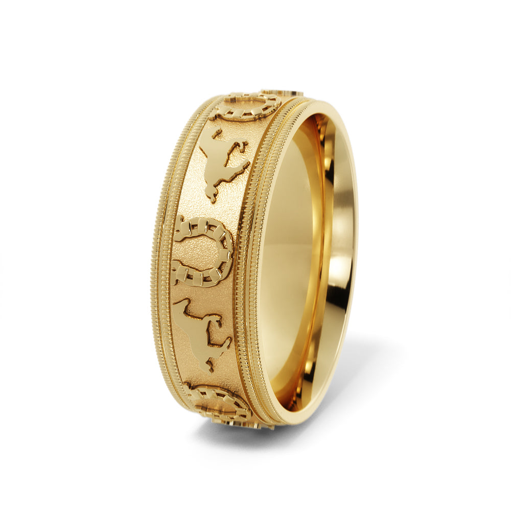 Horseshoe Wedding Band in 18k Yellow Gold