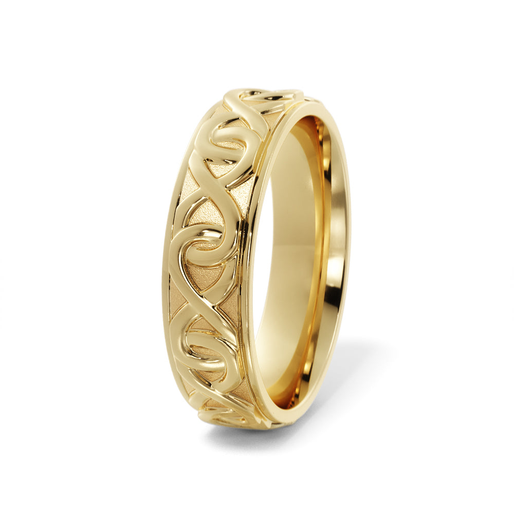 Infinity Wedding Ring in 10k Yellow Gold