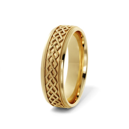 Dara Knot Celtic Wedding Ring in 10k Yellow Gold