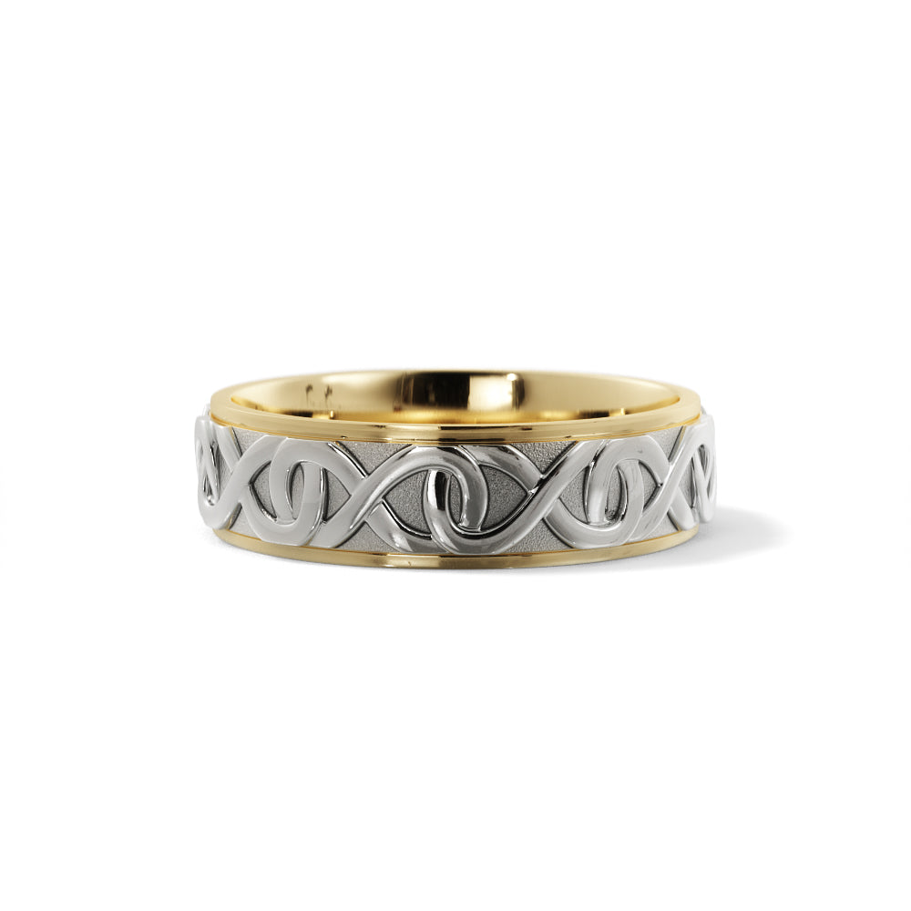 Infinity Wedding Ring in 10k Yellow/White Gold