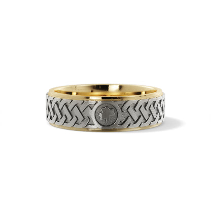 Irish Knot Celtic Wedding Ring in 10k Yellow/White Gold