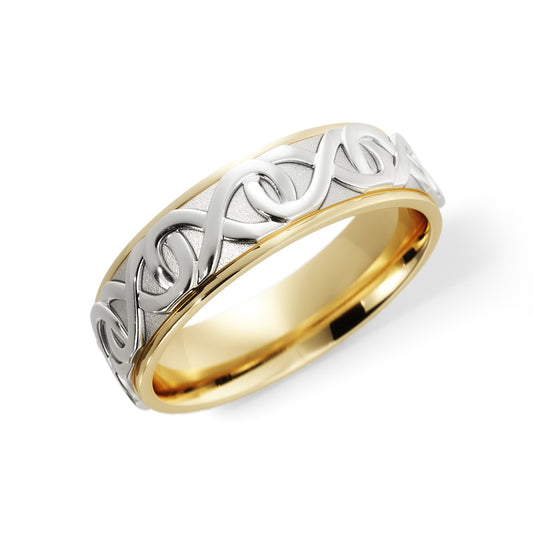 Infinity Wedding Ring in 14k Yellow/White Gold