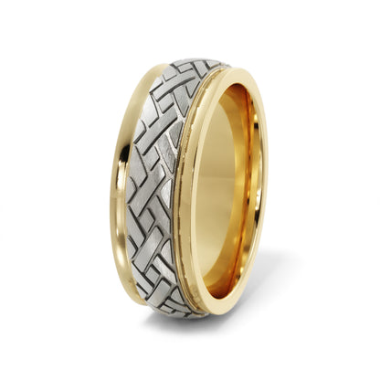 X-Tern Wedding Ring in 14k Yellow/White Gold