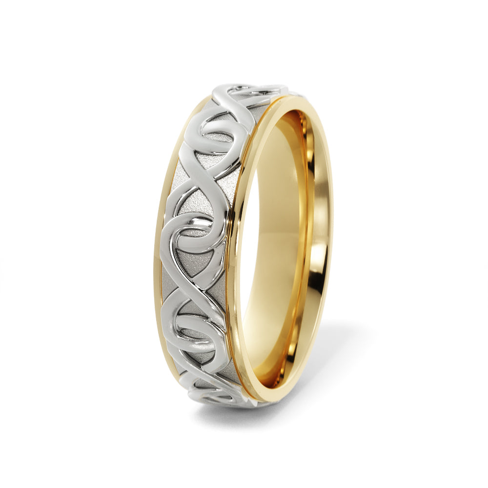 Infinity Wedding Ring in 14k Yellow/White Gold