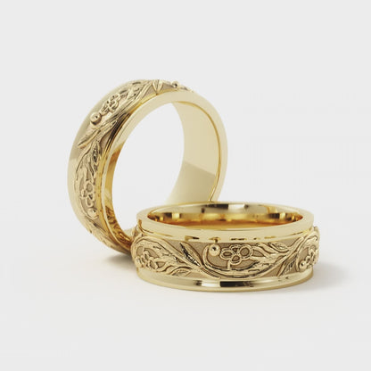 Tree Branch Wedding Ring in 14k Yellow Gold