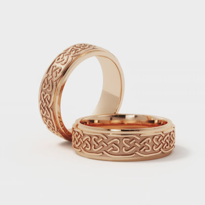 Celtic Love Knot Wedding Ring in 18k Rose Gold