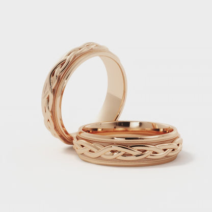 Braided Wedding Ring in 10k Rose Gold