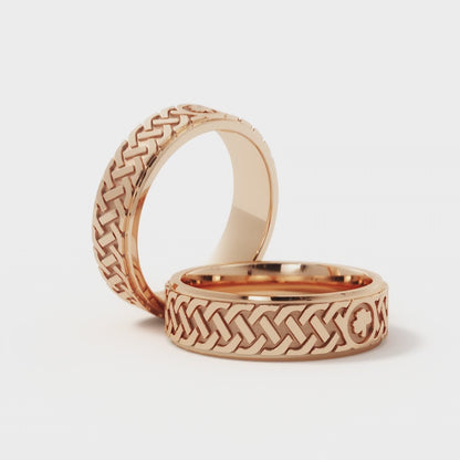 Irish Knot Celtic Wedding Ring in 18k Rose Gold