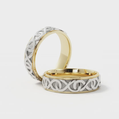 Infinity Wedding Ring in 18k Yellow/White Gold