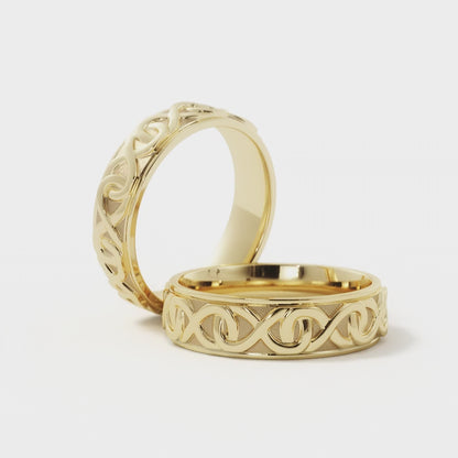 Infinity Wedding Ring in 10k Yellow Gold