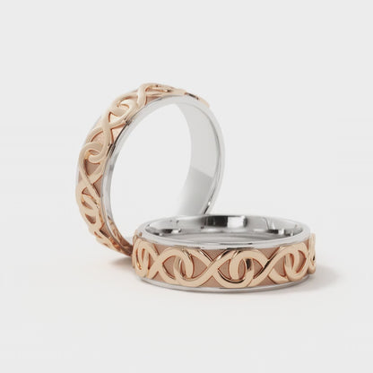 Infinity Wedding Ring in 18k White/Rose Gold