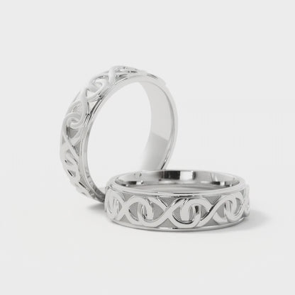 Infinity Wedding Ring in 10k White Gold