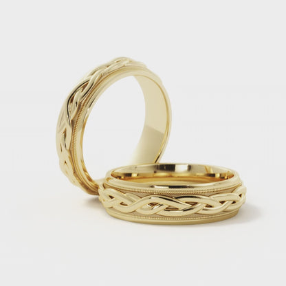 Braided Wedding Ring in 18k Yellow Gold